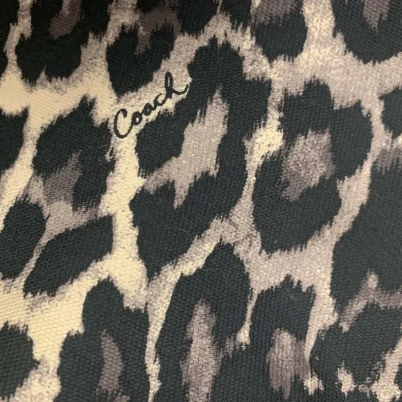 *SOLD* Coach Leopard Print & Red Hobo Bag, Trimmed w/ Leather, Red Tan & Black - Picture 4 of 13